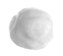 One Snowball Isolated On White,with Clipping Path, Series 