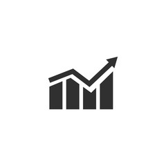 Poster - Growing graph icon in simple design. Vector illustration