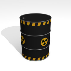 black barrel of radioactive waste - 3D Illustration