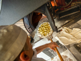 Wall Mural - Schiacciata is a kind of bread made in Tuscany, Italy.