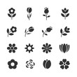 © Maksim - Vector set of flowers icons.