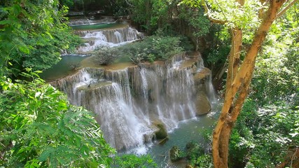 Wall Mural - Huay mae kamin waterfall at Kanchanaburi, Thailand