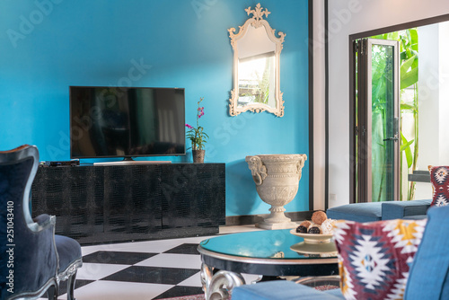 Television Or Tv In Luxury House Or Home Design In Living Room Of