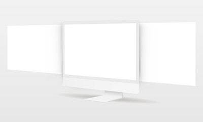 pc monitor with blank framework web pages. mockup for responsive web-design or showing screenshots. 