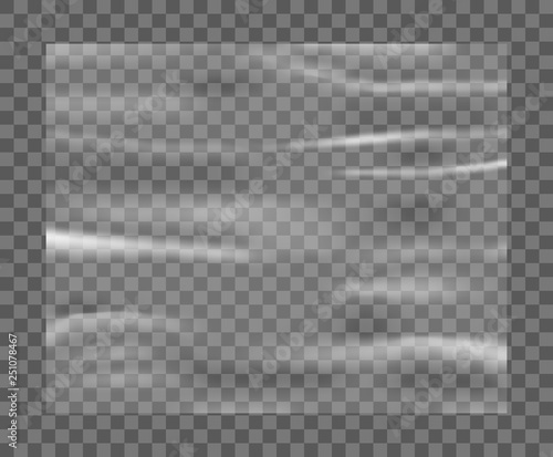 Realistic Stretched White Plastic Warp Polyethylene Plastic