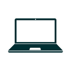 Poster - Laptop device icon, office appliances - for stock