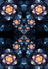 Canvas Print - abstract artistic 3d computer generated illustration of fractal flowers pattern artwork background