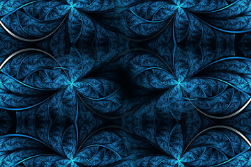 Canvas Print - abstract glowing 3d computer generated illustration of fractals artwork background