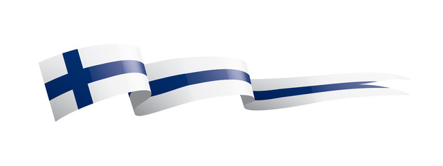 Wall Mural - Finland flag, vector illustration on a white background