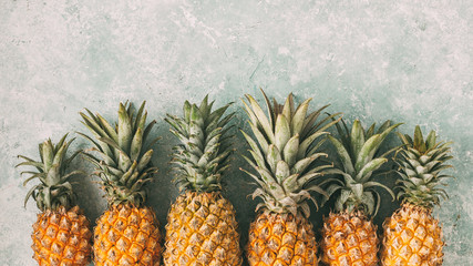 Wall Mural - Six ripe pineapples