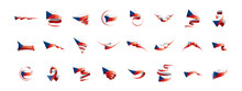 Czechia Flag, Vector Illustration On A White Background