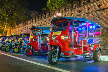tuk tuk thailand. thai traditional taxi in thailand.