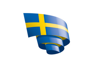 Sweden flag, vector illustration on a white background