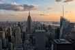 Skyline of New York City in the evening sun