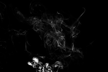 close up of steam smoke on black background