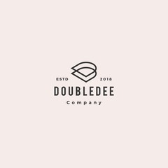 Wall Mural - d dd letter logo hipster retro vintage vector icon overlapping style