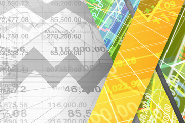 Wall Mural - Illustration background of business presentation report with graph and chart in modern style.