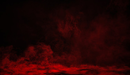 Wall Mural - Red smoke texture overlays on islotaed background. Misty fogbackground effect