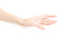 © stas_malyarevsky - Female hand isolated on white background. White woman's hand showing symbols and gestures. Relaxed hand