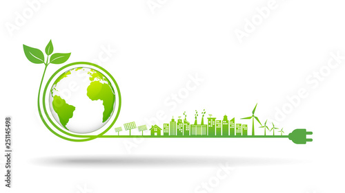 Fotomural World environment and sustainable development concept, vector illustration
