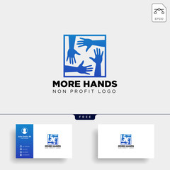 Wall Mural - hand care non profit logo template vector illustration icon element