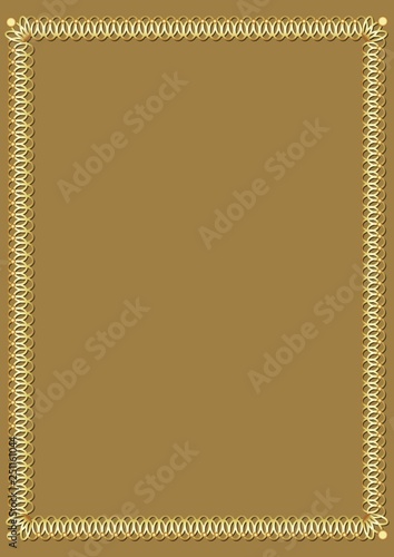 Download Border With 3d Embossed Effect Decorative Luxurious Golden Frame On Golden Background Border 3d Embossed Effect Elegant Template For An Announcement Invitation Certificate Vector Illustration Stock Vector Adobe Stock