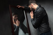 © Viorel Sima - narcissist sexy young man admiring himself in the mirror