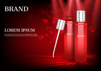 Wall Mural - Serum and dropper with red spotlight and bokeh