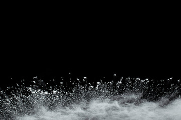 Wall Mural - white powder explosion on black background. colored cloud. colorful dust explode. paint holi.