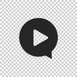 © mingirov - Play in circle icon isolated on transparent background. Flat design. Vector Illustration