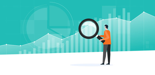 Aufkleber -  business people  working  research  and monitoring investment finance  on report graph dashboard concept