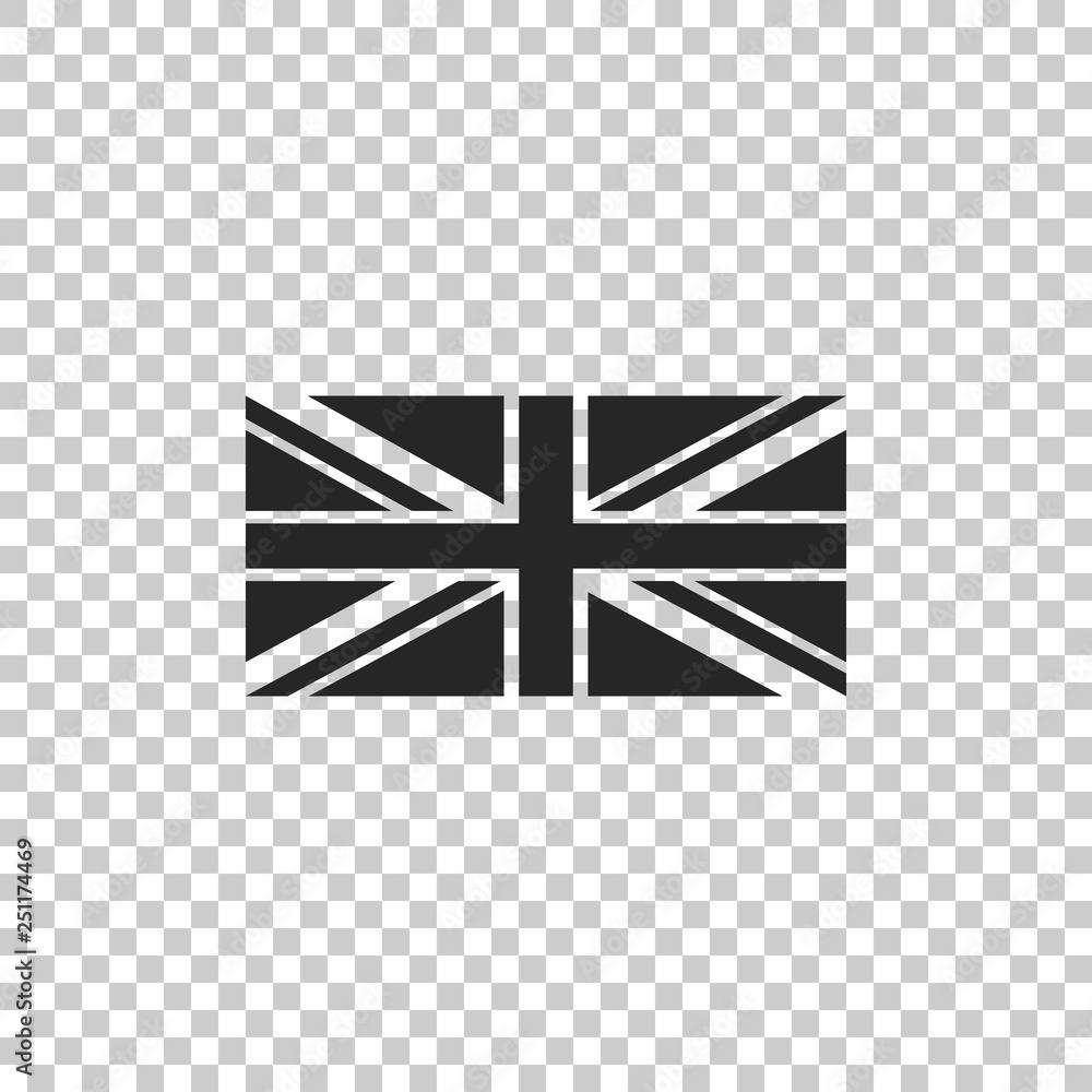 Flag of Great Britain icon isolated on transparent background. UK flag ...