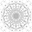 Zodiacal circle for studing astrology vector illustration