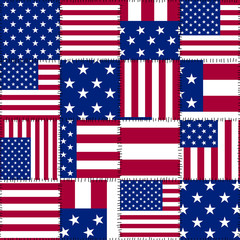 Aufkleber - Patchwork textile pattern. Seamless quilting design background.