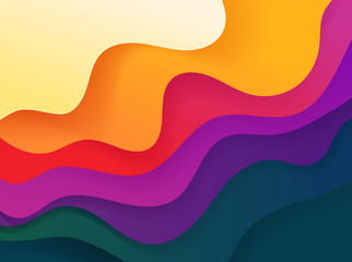 Leinwandbilder - Vivid color abstract geometric background. Fluid vector shapes