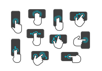 Aufkleber - Modern smartphone and main operations with gestures on screen isolateв on white background