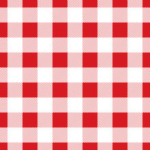 Seamless Large Red Check Pattern. Vintage Restaurant Check Tablecloth Style.