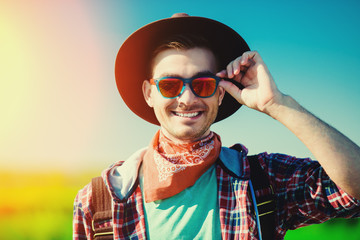 Wall Mural - fashionable young tourist