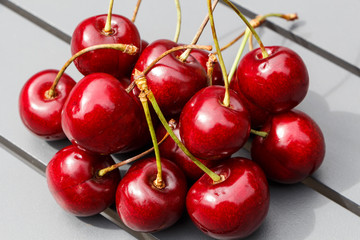 Wall Mural - Heap of cherries on a table during summer