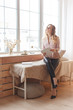 © vladdeep - Young business woman on coffee brake dreams