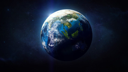 planet earth globe in the space, blue ocean and continents. elements of this image furnished by nasa
