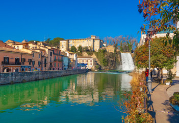 Wall Mural - isola del liri (italy) - a little medieval city in province of frosinone, lazio region, famous per d