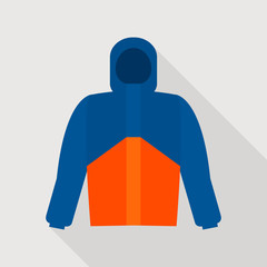 Wall Mural - Mountain jacket icon. Flat illustration of mountain jacket mvector icon for web design