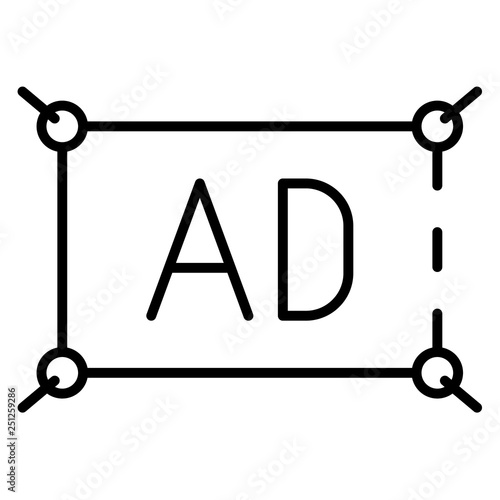 Rope Banner Ad Icon Outline Rope Banner Ad Vector Icon For Web