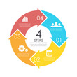 © Sergey - Vector circle chart infographic template with arrow for cycle diagram, graph, web design. Business concept with 4 steps or options. Abstract background.