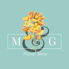 Sticker - Flower brand logo template