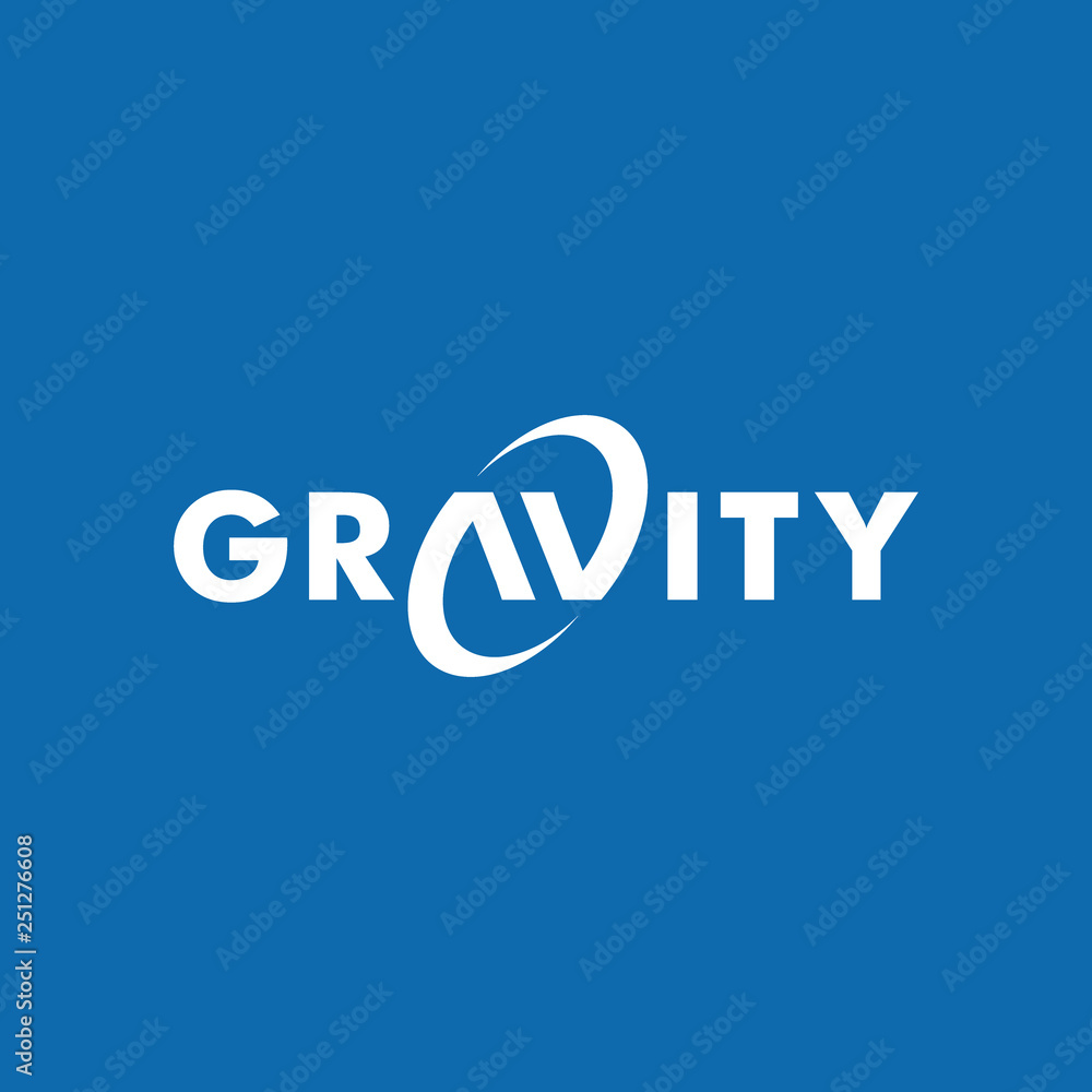 gravity wordmark logo icon vector template - obrazy, fototapety, plakaty 