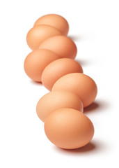 Wall Mural - pile of eggs isolated on white background