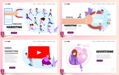 Wall Mural - Set of business concept website templates or landing page. Marketing and advertising.