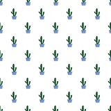 Fototapeta  - Cactus pattern seamless vector repeat for any web design